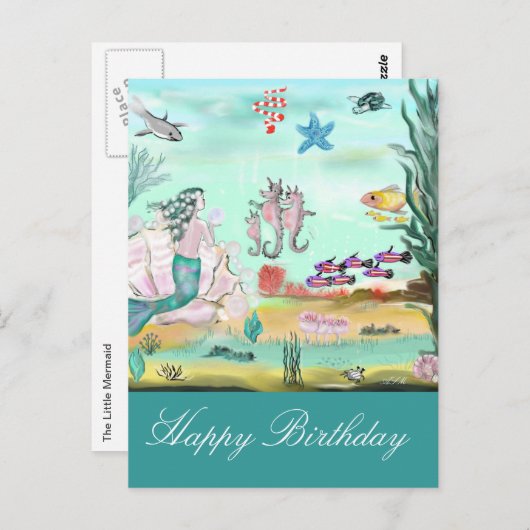 Happy Birthday Märchen Postkarte (Vorne/Hinten)