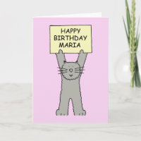 Happy Birthday Maria Cartoon Cat