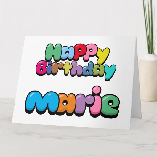Happy Birthday Marie Karte (Vorderseite)