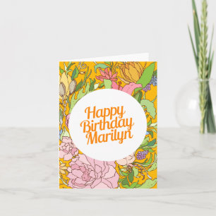Happy Birthday Marilyn   Floral Birthday Card Karte