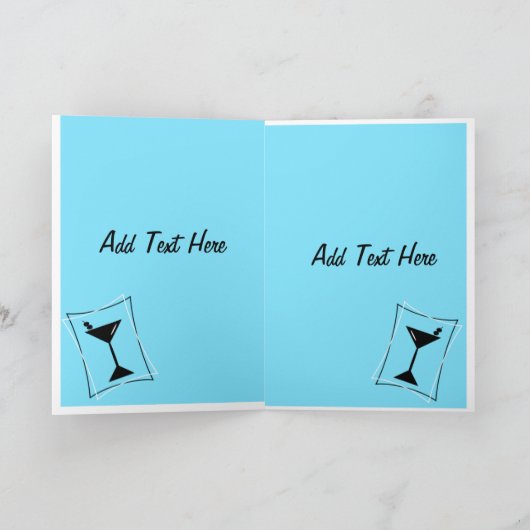 Happy Birthday Martini in Blue Karte (Innenseite)