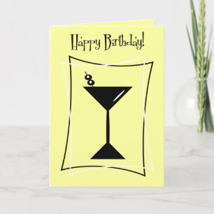 Happy Birthday Martini in Gelb Karte