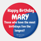 Happy Birthday MARY Kühlschrank Magnet (Vorne)