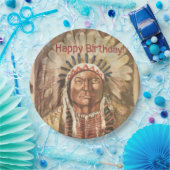 Happy Birthday Masculine Sitting Bull Pappteller (Party)
