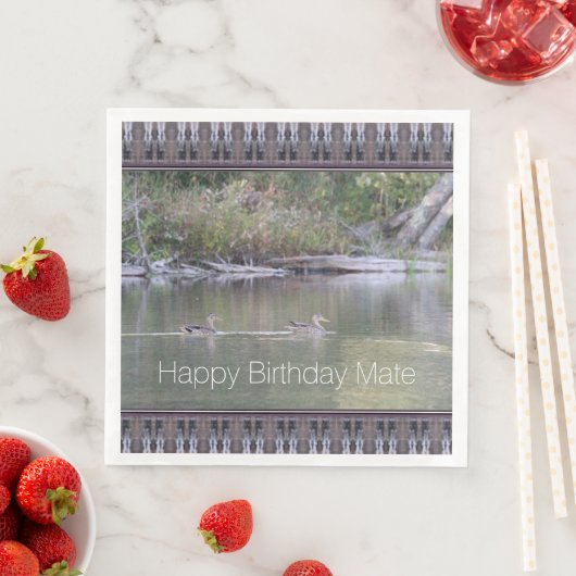 Happy Birthday Mate Designer Duck Paper Napkins Serviette (Beispiel)