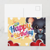 Happy birthday! Maus Postkarte (Vorne/Hinten)