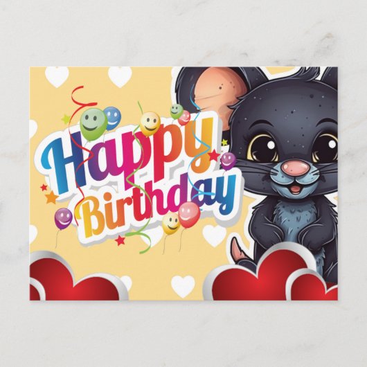Happy birthday! Maus Postkarte (Vorderseite)