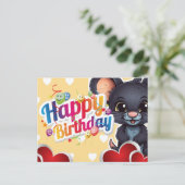 Happy birthday! Maus Postkarte (Stehend Vorderseite)