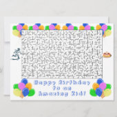 Happy Birthday Maze and Balloons Phantastisch Kid (Vorderseite)