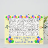 Happy Birthday Maze and Balloons Phantastische Kin (Stehend Vorderseite)