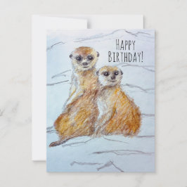 Happy Birthday Meerkat Wildlife Animals Postkarte