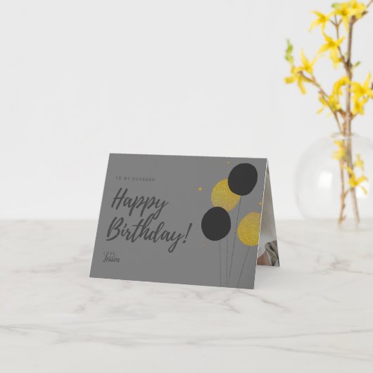 Happy Birthday Mein Mann wünscht Grüße Karte (Gelbe Blume)