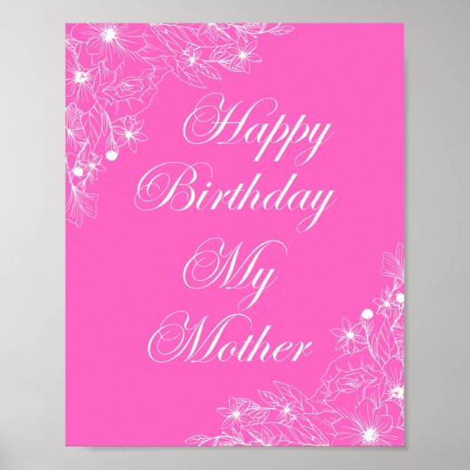 Happy Birthday meine Mutter Poster (Vorne)
