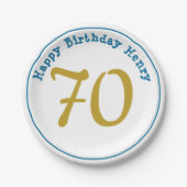 Happy Birthday Men Age Number Paper Teller (Vorderseite)