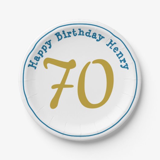 Happy Birthday Men Age Number Paper Teller (Vorderseite)