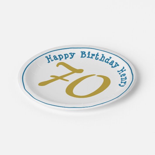 Happy Birthday Men Age Number Paper Teller (Schrägansicht)