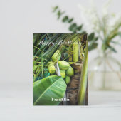 Happy Birthday Men Coconuts Bäume tropische Gewohn Postkarte (Stehend Vorderseite)