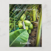 Happy Birthday Men Coconuts Bäume tropische Gewohn Postkarte (Vorderseite)
