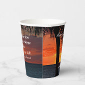 Happy Birthday Men Sunset Ocean Tropical Trees Pappbecher (Rechts)