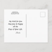 Happy Birthday Men Sunset Ocean Tropical Trees Postkarte (Rückseite)