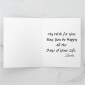 Happy Birthday Men Sunset Tropical Personalize Karte (Innenseite)