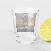Happy Birthday Men Sunset Tropical Trees Custom Schnapsglas (Rückseite)