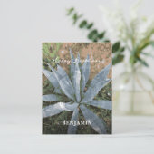 Happy Birthday Men Watercolor Pflanze personalisie Postkarte (Stehend Vorderseite)