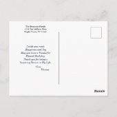 Happy Birthday Men Watercolor Pflanze personalisie Postkarte (Rückseite)