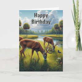 Happy Birthday Mens Deer Wildlife Card Karte