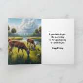 Happy Birthday Mens Deer Wildlife Card Karte (Innenseite)