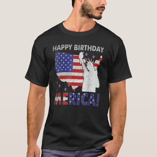 Happy Birthday Merica Statue of Liberty American F T-Shirt (Vorderseite)