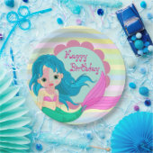 Happy Birthday Mermaid Pappteller (Party)