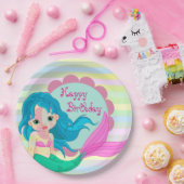 Happy Birthday Mermaid Pappteller (Party)
