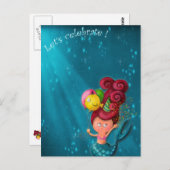 Happy Birthday Mermaid Postkarte (Vorne/Hinten)