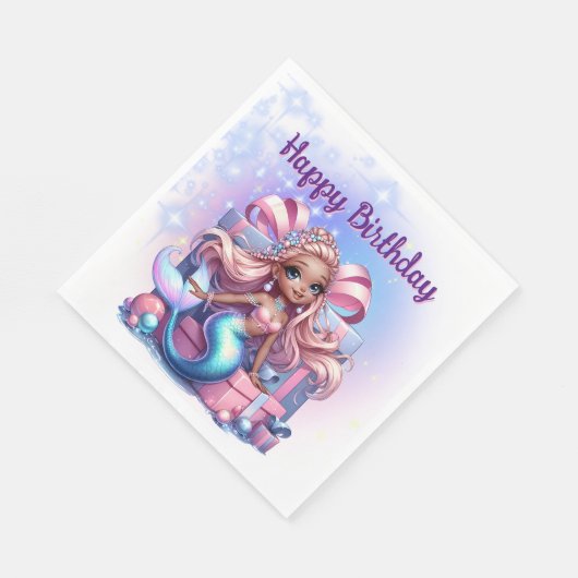 Happy Birthday Mermaid Serviette (Ecke)