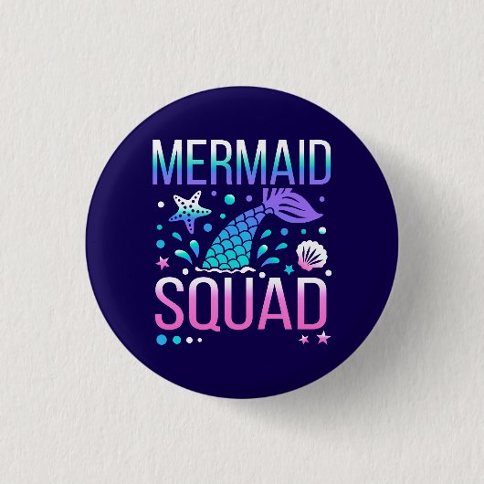 Happy Birthday Mermaid Squad-68296 Button (Vorderseite)
