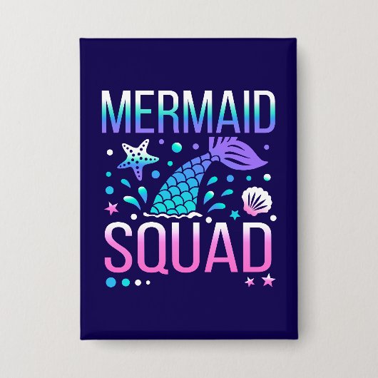 Happy Birthday Mermaid Squad-68296 Button (Vorderseite)