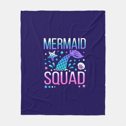 Happy Birthday Mermaid Squad-68296 Fleecedecke (Vorderseite)