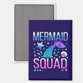 Happy Birthday Mermaid Squad-68296 Magnet (Vorderseite/Rückseite)