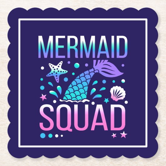 Happy Birthday Mermaid Squad-68296 Untersetzer (Vorderseite)