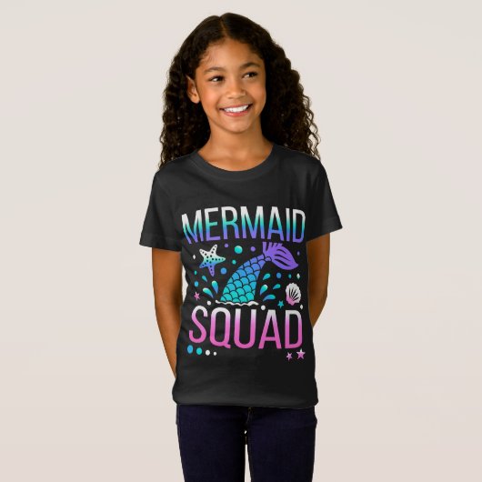 Happy Birthday Mermaid Squad T-Shirt (Vorne ganz)