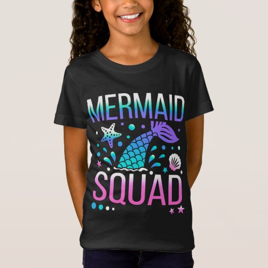 Happy Birthday Mermaid Squad T-Shirt (Vorderseite)