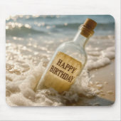 Happy Birthday Message in a Bottle Mousepad (Vorne)