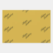 Happy Birthday Metallic Gold Wrapping Paper Sheets Geschenkpapier Set (Vorderseite 2)