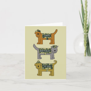 Happy Birthday Military Cartoon Hunde mit Camoufla Karte