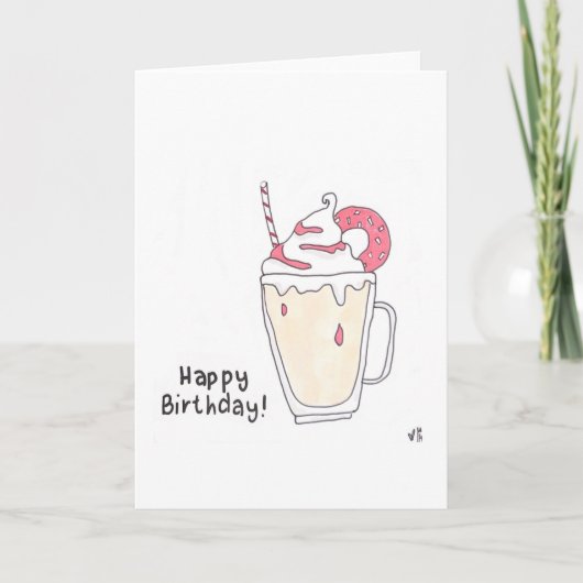 Happy Birthday Milkshake Card Dankeskarte (Vorderseite)