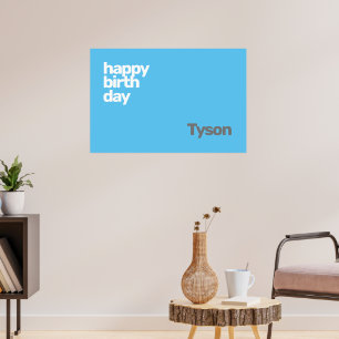 Happy Birthday minimale einfache CUSTOM Poster