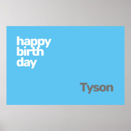 Happy Birthday minimale einfache CUSTOM Poster