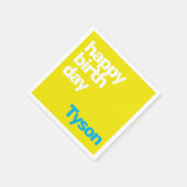 Happy Birthday minimale moderne gelb Serviette (Ecke)