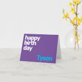 Happy Birthday minimale moderne lila Karte (Gelbe Blume)